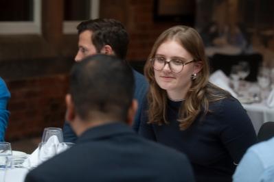 lady talking to a man